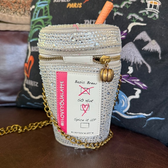 Betsey Johnson Pumpkin Spice Latte Bling Bag - Picture 2 of 2